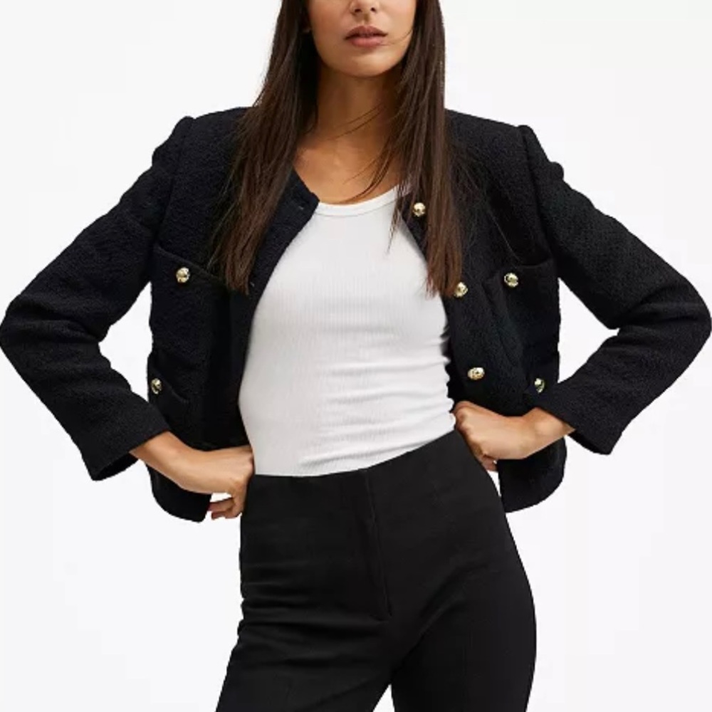 Mango Pocket Tweed Jacket NWT